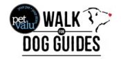 Logo for the Pet Valu Walk for Dog Guides Event